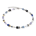 GeoCUBE Precious Motion Necklace - Blue Moon Bicolor Silver