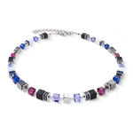 GeoCUBE Precious Statement Necklace - Blue Moon Silver