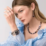 Coeur de Lion GeoCUBE Precious Statement Earrings - Blue Moon Silver