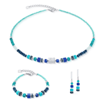 Wave Precious Flow Necklace - Teal and Silver