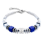 Coeur de Lion Statement Cube Facets Bracelet - Blue Silver 