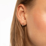 Monica Rich Kosann Points North Huggie Earring - Sterling Silver - Petite 