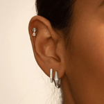 Points North Huggie Earring - Sterling Silver