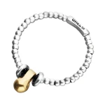 UNOde50 Elastic Beaded Bracelet with Small and Large Beads - Two Tone