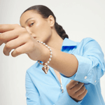 Bead Bracelet with Gold Heart Detail