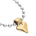 Bead Bracelet with Gold Heart Detail