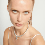 Short Beaded Necklace with Medium and Large Sphere