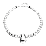 Short Beaded Necklace with Medium and Large Sphere