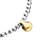 UNOde50 Short Beaded Necklace with Medium and Large Sphere - Two Tone 