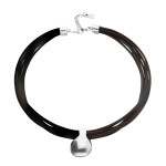 UNOde50 Multistrand Short Leather Necklace with Large Sphere
