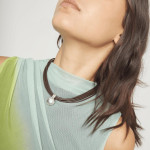 UNOde50 Multistrand Short Leather Necklace with Large Sphere