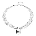 UNOde50 Short Necklace with Silver Threads and Large Sphere 