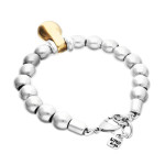 UNOde50 Beaded Bracelet with Small and Large Beads - Two Tone