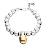 UNOde50 Beaded Bracelet with Small and Large Beads - Two Tone 