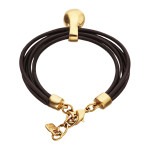 UNOde50 Leather Bracelet with Sphere - Gold