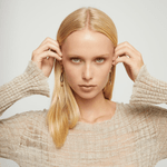 Drop Leather Earrings with Sphere Detail - Gold