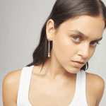 Drop Earrings with Long Chain and Sphere