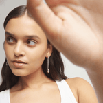 Drop Earrings with Long Chain and Sphere