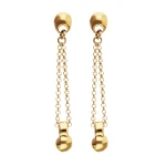 UNOde50 Drop Earrings with Long Chain and Sphere - Gold