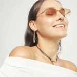 UNOde50 Drop Earrings with Long Chain and Sphere - Gold