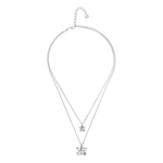 Double Butterfly Necklace - Silver