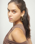 Open Triangle Earrings - Gold