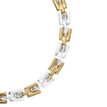 UNOde50 Necklace with Combined Links in Gold and Silver 