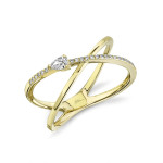 Shy Creation Diamond Pear X Ring 