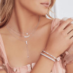 Shy Creation Diamond Baguette Bangle - White Gold 