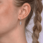 Diamond Baguette Earrings with Satin Finish