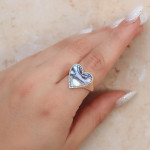 Shy Creation Abalone Shell Heart Ring 