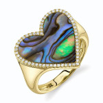Shy Creation Abalone Shell Heart Ring 