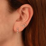 Diamond Starburst Stud Earrings - White Gold