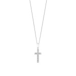 Ti Sento Milano Silver Pave Cross Pendant Necklace