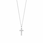 Ti Sento Milano Silver Pave Cross Pendant Necklace
