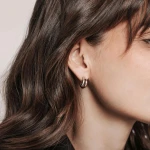 Ti Sento Milano Gold and Silver Asymmetrical Interlocking Hoop Earrings