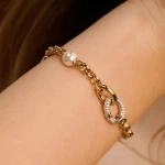 Ti Sento Milano Connected Zirconia Pearl Bracelet 