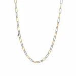 Ti Sento Milano Two Tone Paperclip Chain Necklace