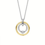 Ti Sento Milano Double Circle Necklace with Gold and Pave Rings