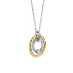 Ti Sento Milano Double Circle Necklace with Gold and Pave Rings