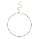 Shy Creation Diamond Bezel Tennis Necklace - 2.89 CT 