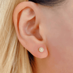 Diamond Center Stud Earrings