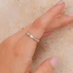 Shy Creation Diamond Baguette Band - White Gold 