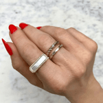 White Mother of Pearl Bar Ring