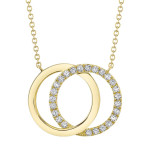 Shy Creation Diamond Love Knot Circle Necklace 