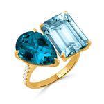 Sky Blue Topaz & London Blue Topaz Ring