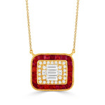 Doves by Doron Paloma Ruby and Diamond Pendant Necklace 