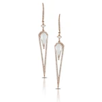 Triangle Drop Earrings with White Topaz and Diamonds