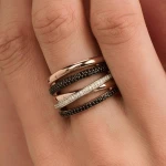 Ti Sento Milano Honeycomb Crossover Ring
