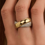 Ti Sento Milano Bold Zirconia Crossover Ring 